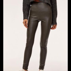 WilfredFree Daria pleather leggings Dark Charcoal